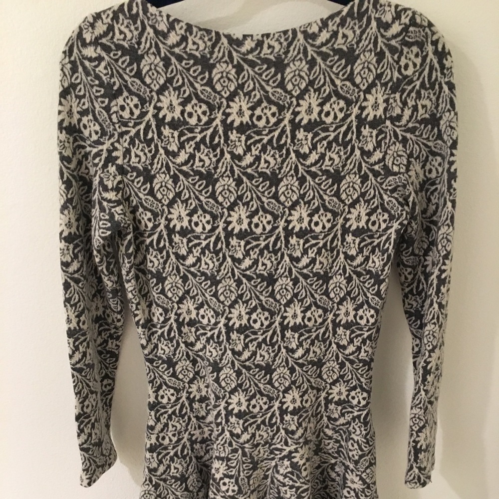 SZ L wool dress with peplum/flare bottom.